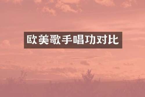 欧美歌手唱功对比