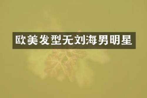 欧美发型无刘海男明星
