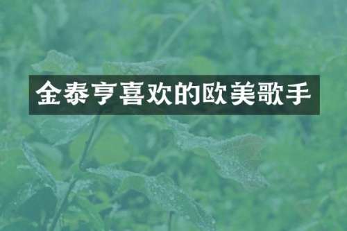 金泰亨喜欢的欧美歌手