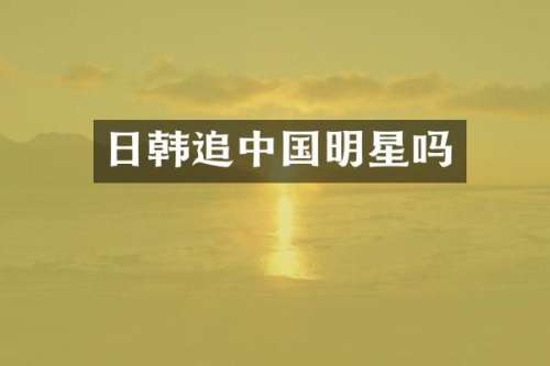 日韩追中国明星吗