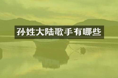 孙姓大陆歌手有哪些
