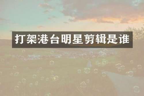打架港台明星剪辑是谁