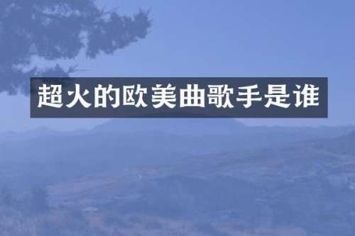 超火的欧美曲歌手是谁