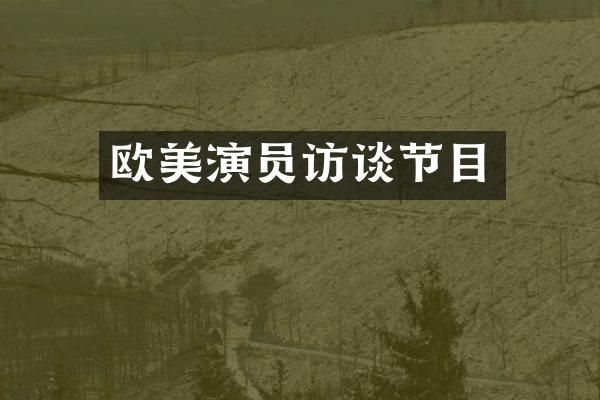 欧美演员访谈节目