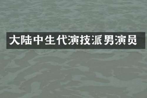 大陆中生代演技派男演员