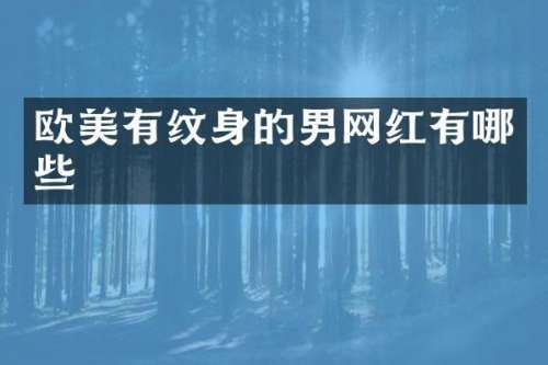欧美有纹身的男网红有哪些