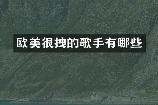 欧美很拽的歌手有哪些