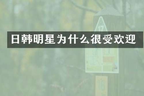 日韩明星为什么很受欢迎