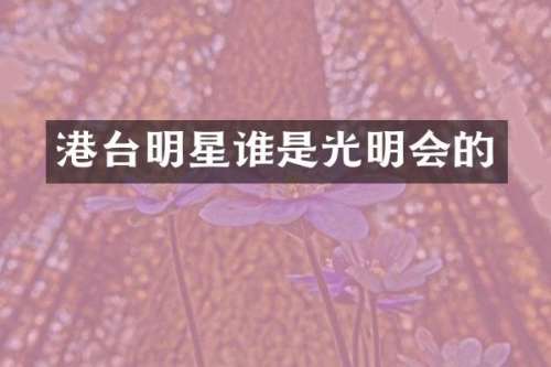 港台明星谁是光明会的