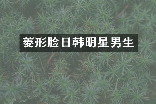 菱形脸日韩明星男生
