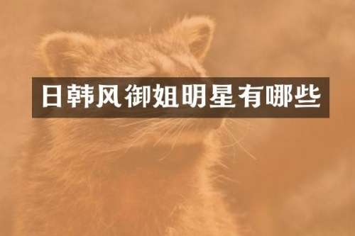 日韩风御姐明星有哪些