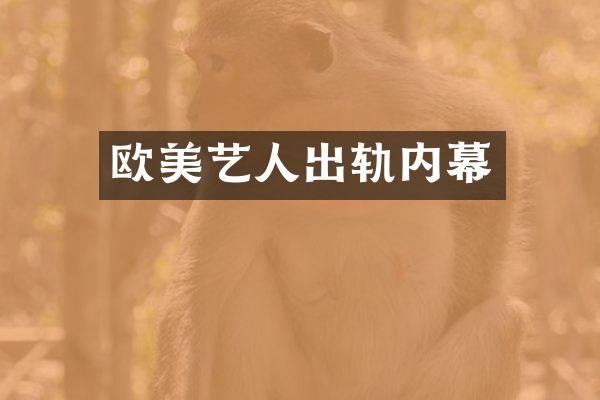 欧美艺人出轨内幕