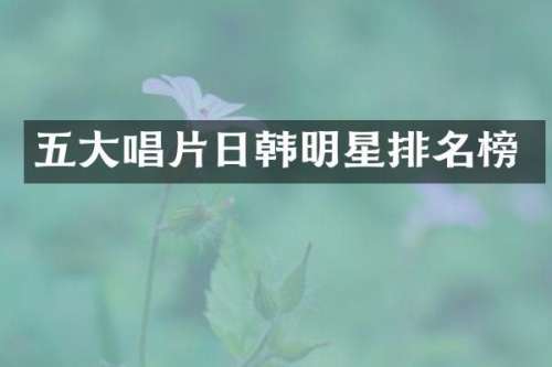 五大唱片日韩明星排名榜