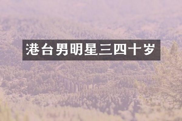 港台男明星三四十岁