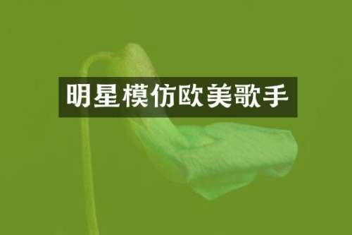 明星模仿欧美歌手