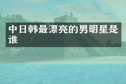中日韩最漂亮的男明星是谁