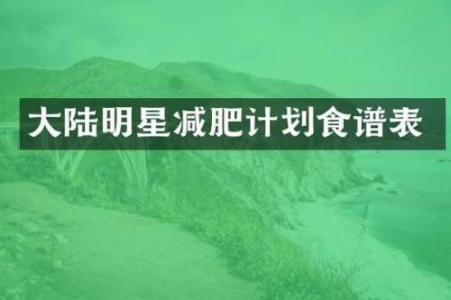 大陆明星减肥计划食谱表