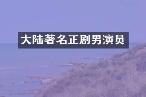 大陆著名正剧男演员