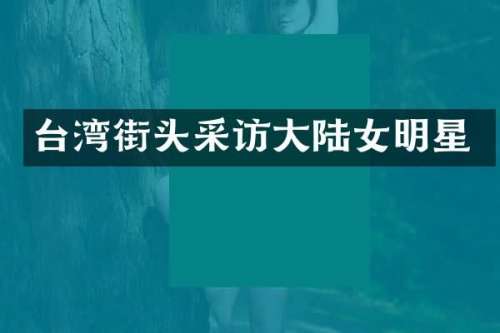 台湾街头采访大陆女明星
