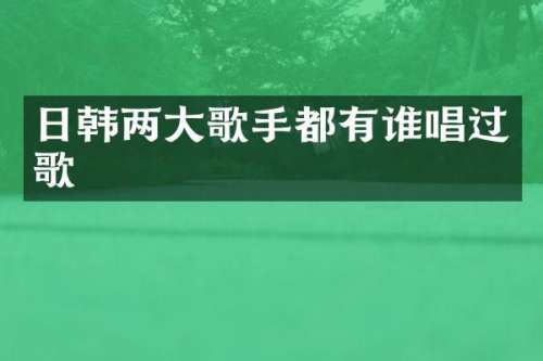 日韩两大歌手都有谁唱过歌