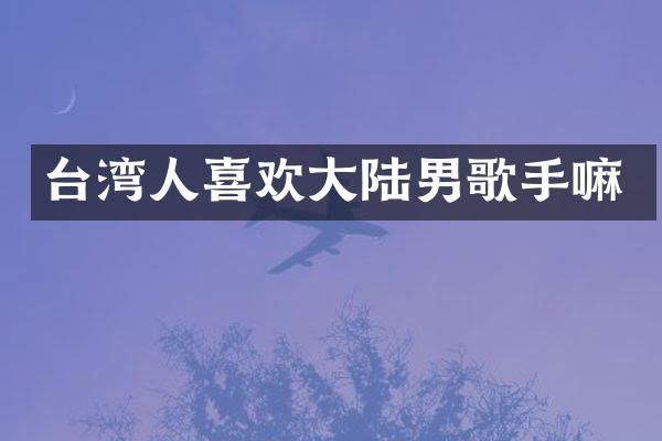 台湾人喜欢大陆男歌手嘛
