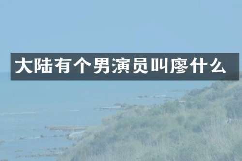 大陆有个男演员叫廖什么
