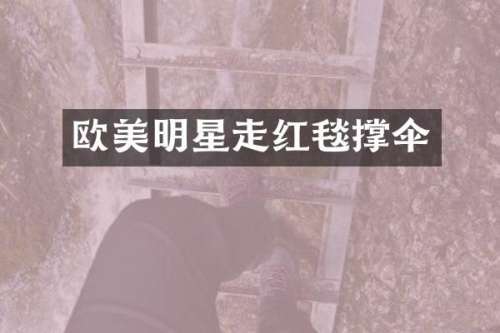 欧美明星走红毯撑伞