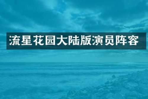 流星花园大陆版演员阵容