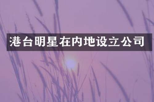 港台明星在内地设立公司