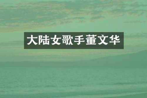 大陆女歌手董文华