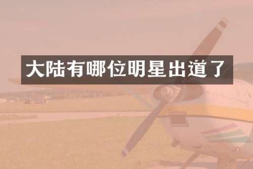 大陆有哪位明星出道了