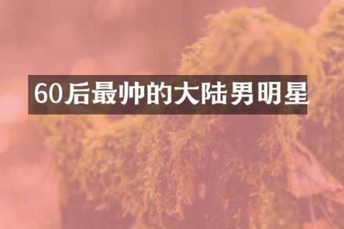 60后最帅的大陆男明星