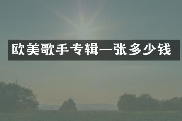 欧美歌手专辑一张多少钱