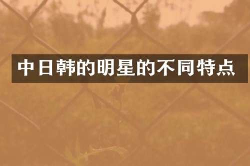 中日韩的明星的不同特点