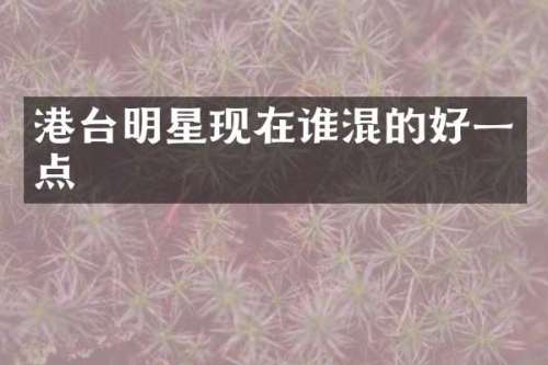 港台明星现在谁混的好一点