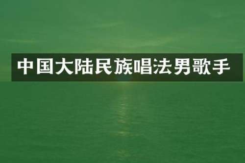 中国大陆唱法男歌手