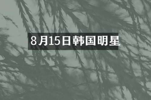 8月15日韩国明星