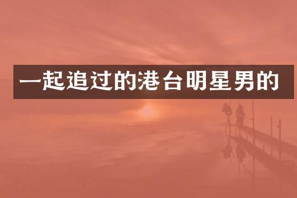 一起追过的港台明星男的