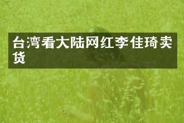 台湾看大陆网红李佳琦卖货