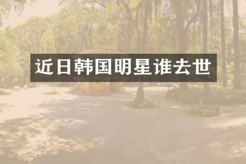 近日韩国明星谁去世