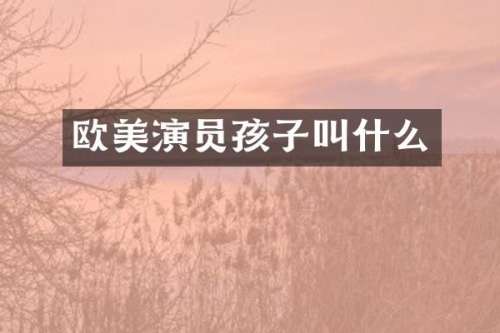 欧美演员孩子叫什么