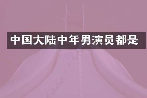 中国大陆中年男演员都是