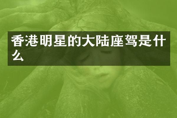 香港明星的大陆座驾是什么