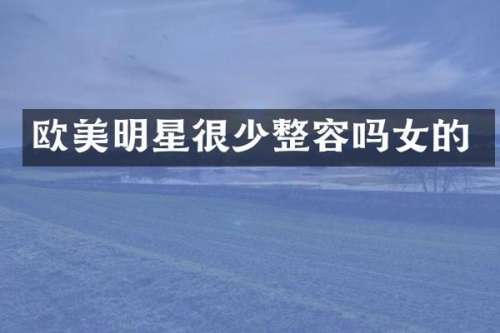 欧美明星很少整容吗女的