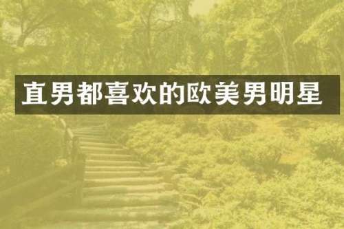 直男都喜欢的欧美男明星