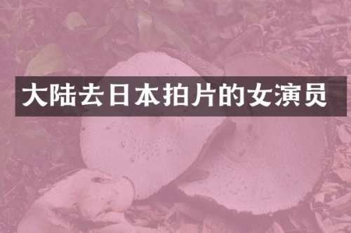 大陆去日本拍片的女演员