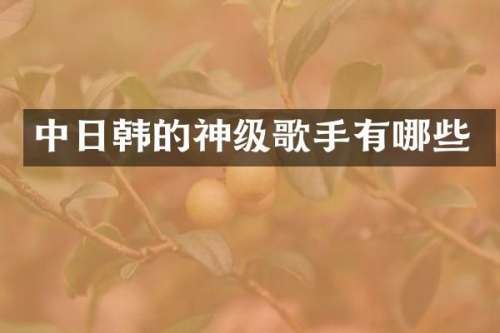 中日韩的神级歌手有哪些