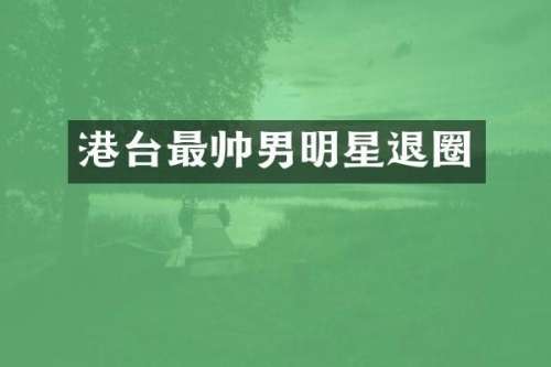 港台最帅男明星退圈