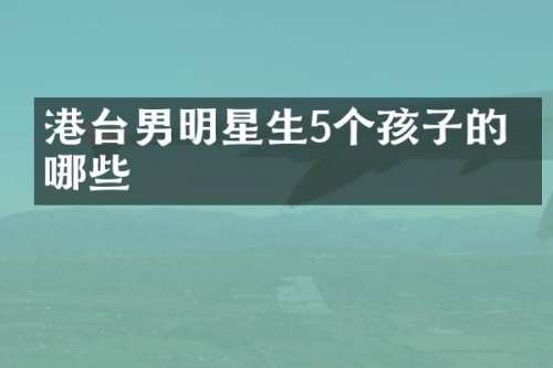 港台男明星生5个孩子的有哪些