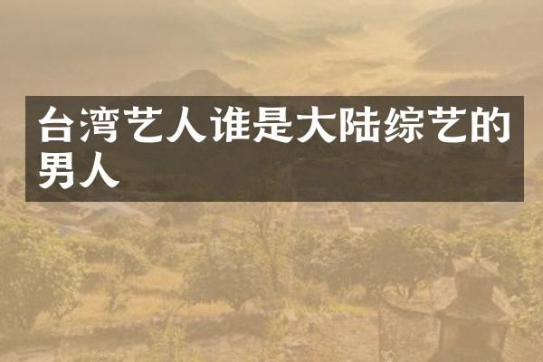 台湾艺人谁是大陆综艺的男人
